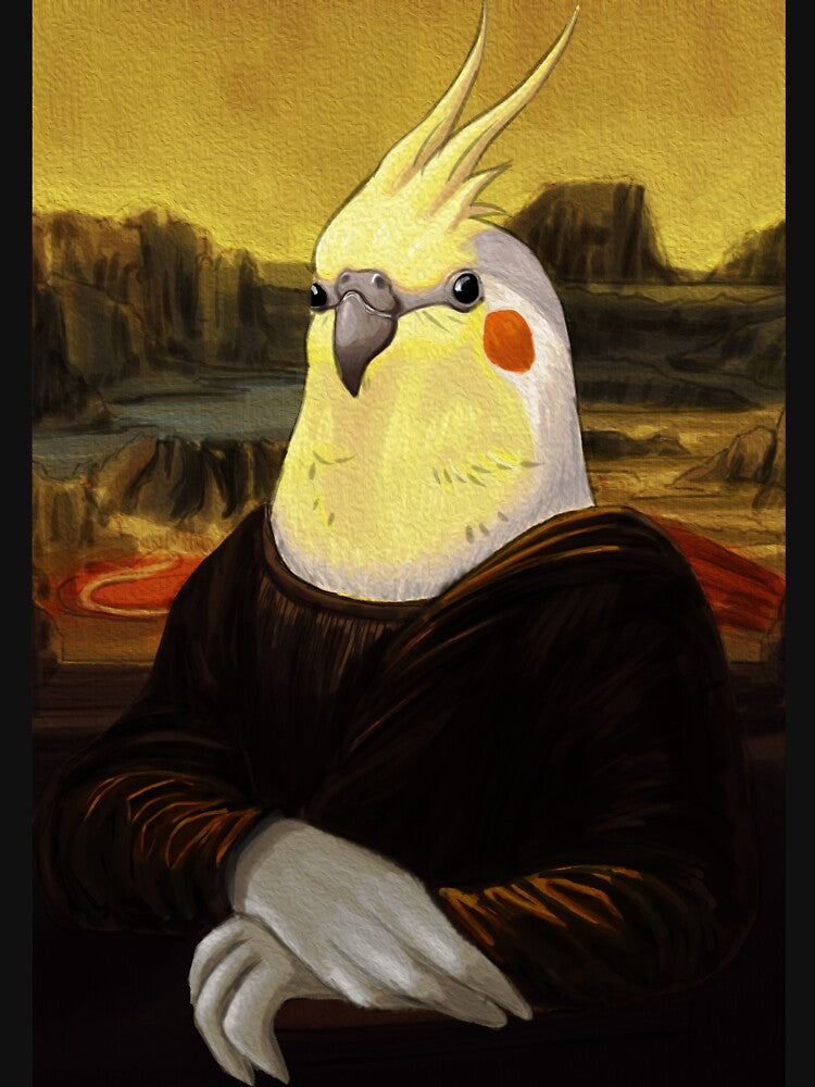 Cockatiel Mona Lisa - Leonardo da Vinci Birb by Birb-Merch