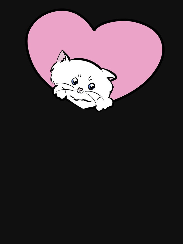 White Cat with Heart by HugSomeNettles
