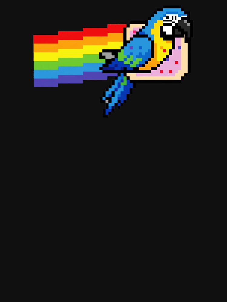 Pixel Rainbow Bird Retro 8 Bit Flying Parrot by JEFDodsonArt