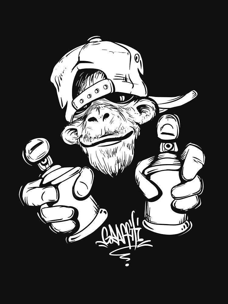 T-SHIRT, graffiti monkey; street art, street fashion by NOURnina