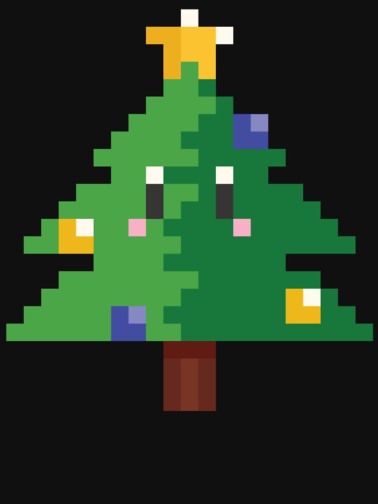 Pixel Art Christmas Tree with Eyes by HolidayFantasy