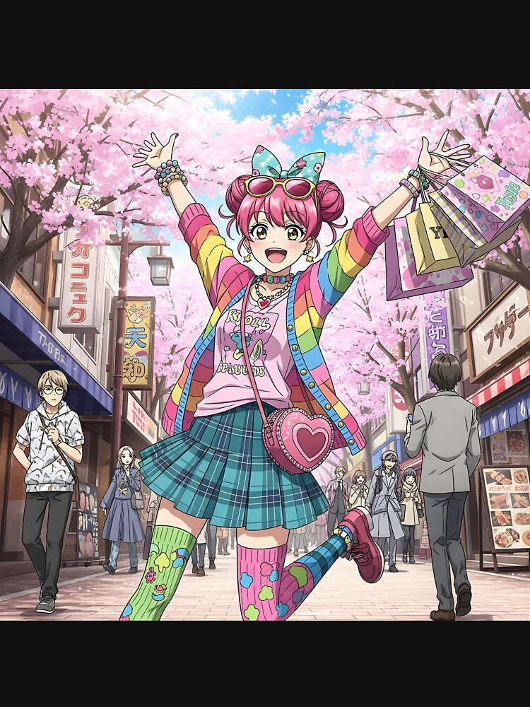 Anime Girl Harajuku Shopping Spring Fashion Tokyo by Chibifaceneko
