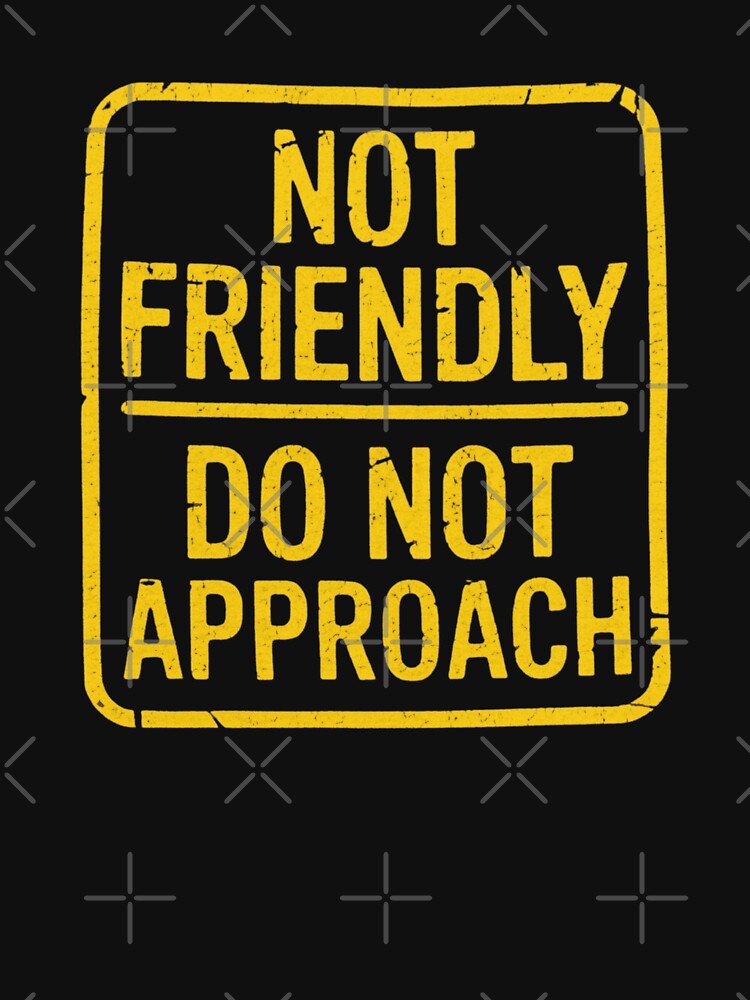 Not Friendly Do Not Approach Funny Introvert Warning Saying by sinkedink