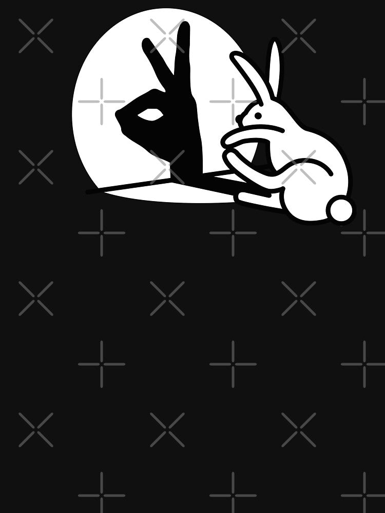 Funny Rabbit hand shadow puppets humor pop art by LaundryFactory