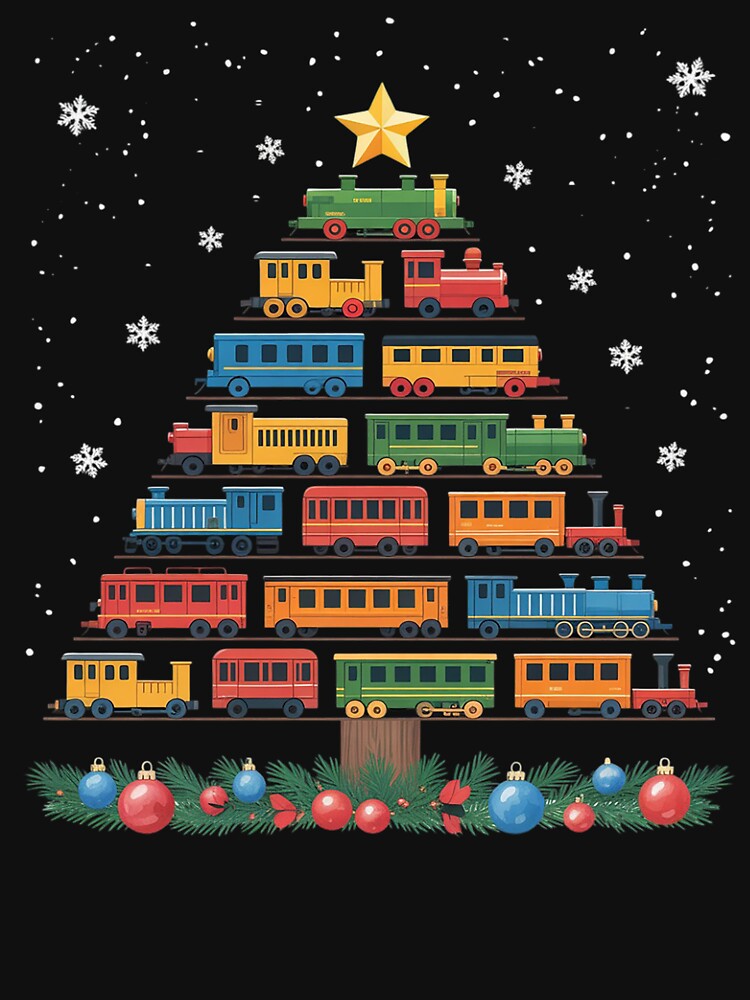 Train Lover Xmas Tree Santa Christmas Train by RansomFlatley
