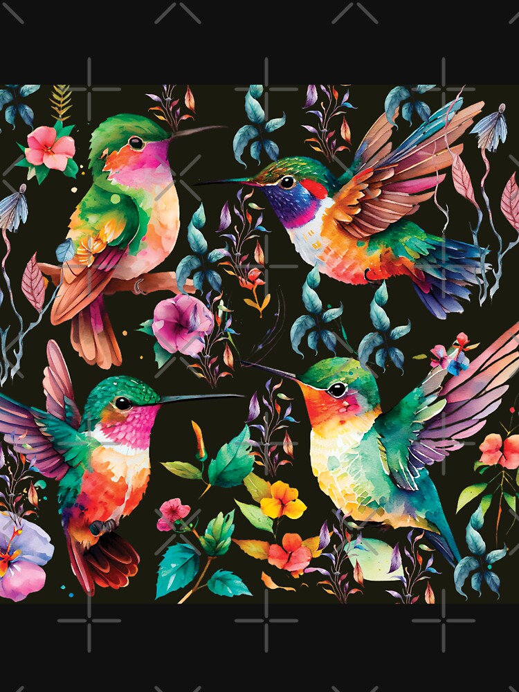 HUMMINGBIRD ON BLACK by ORIGENcreate