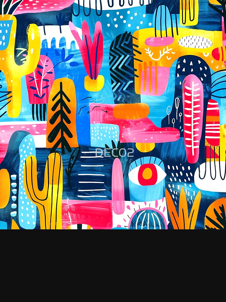 Pop Art-Inspired Colorful Vibrant Abstract Designs Pattern by DEC02