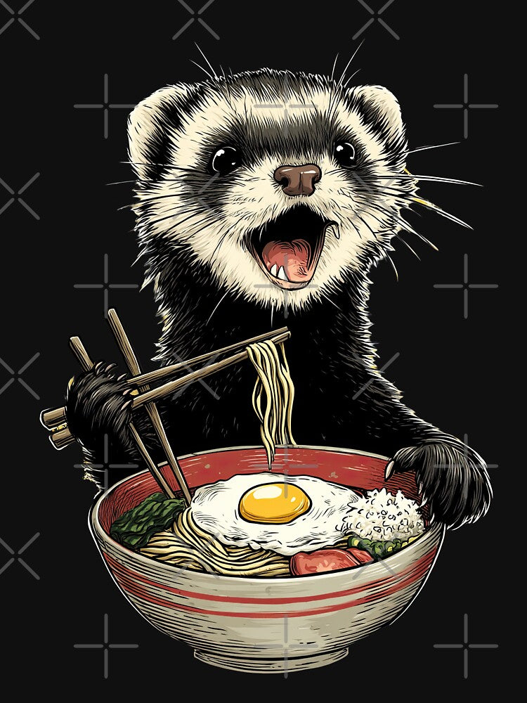 Ramen and ferret by obstinator
