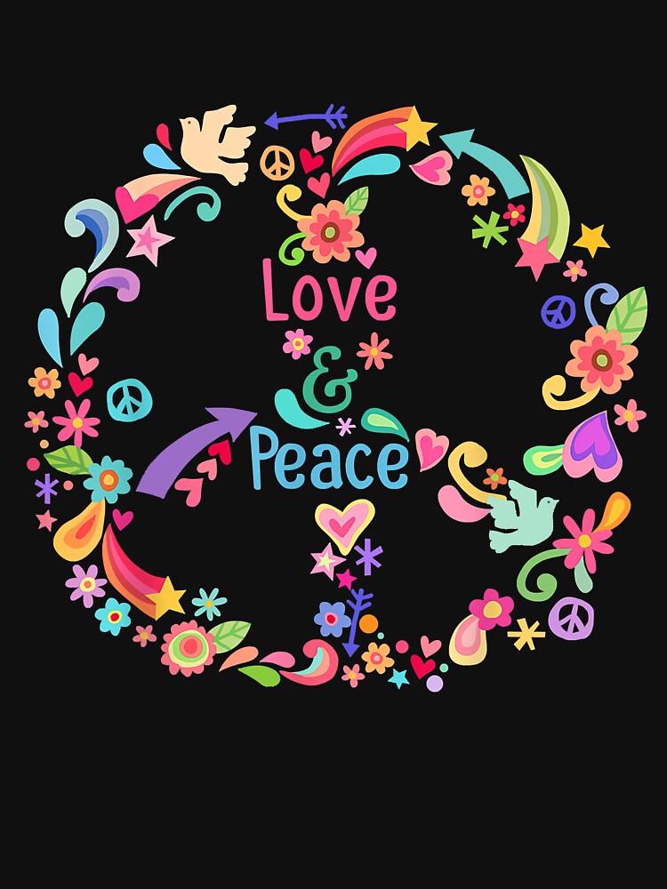 Hippie Peace Sign Heart - Love And Peace by shannange
