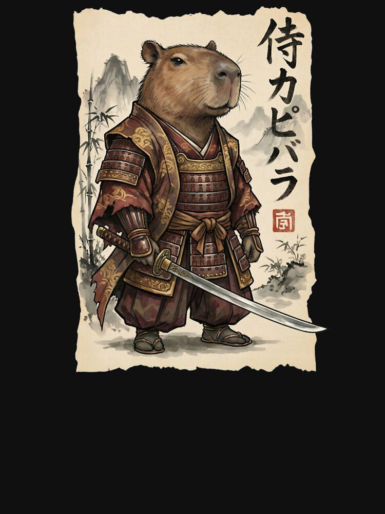 Samurai Capybara Japanese Art Vintage by raccoon2opossum