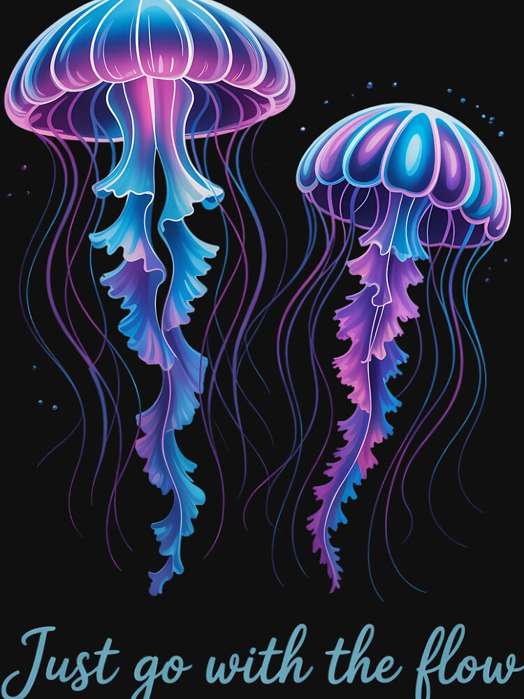 Awesome Cute Underwater Fish Sea Just Go with Flow Jellyfish by tiemacopaxer