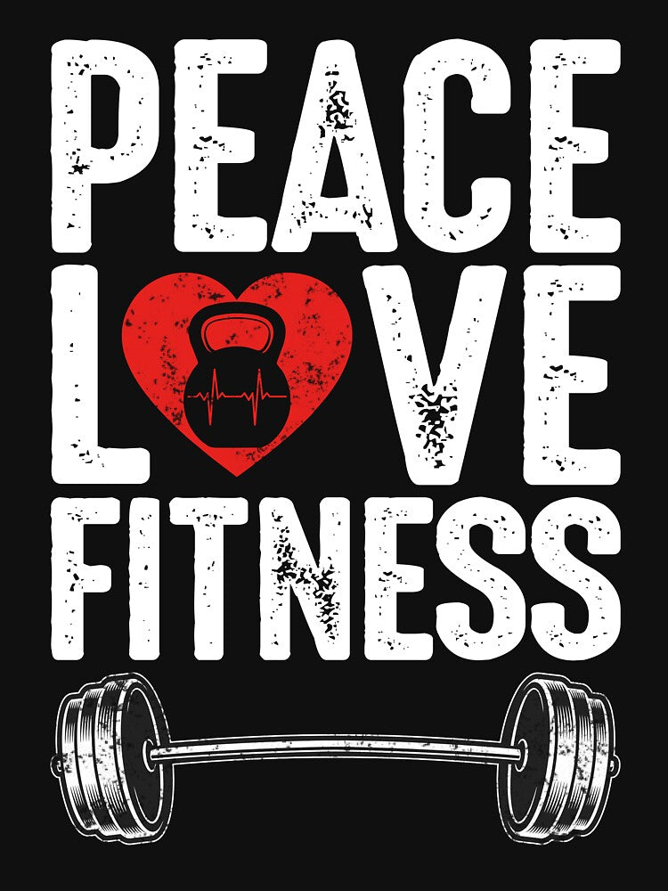 Peace Love Fitness Workout Motivation Shirt by Jobada Creative