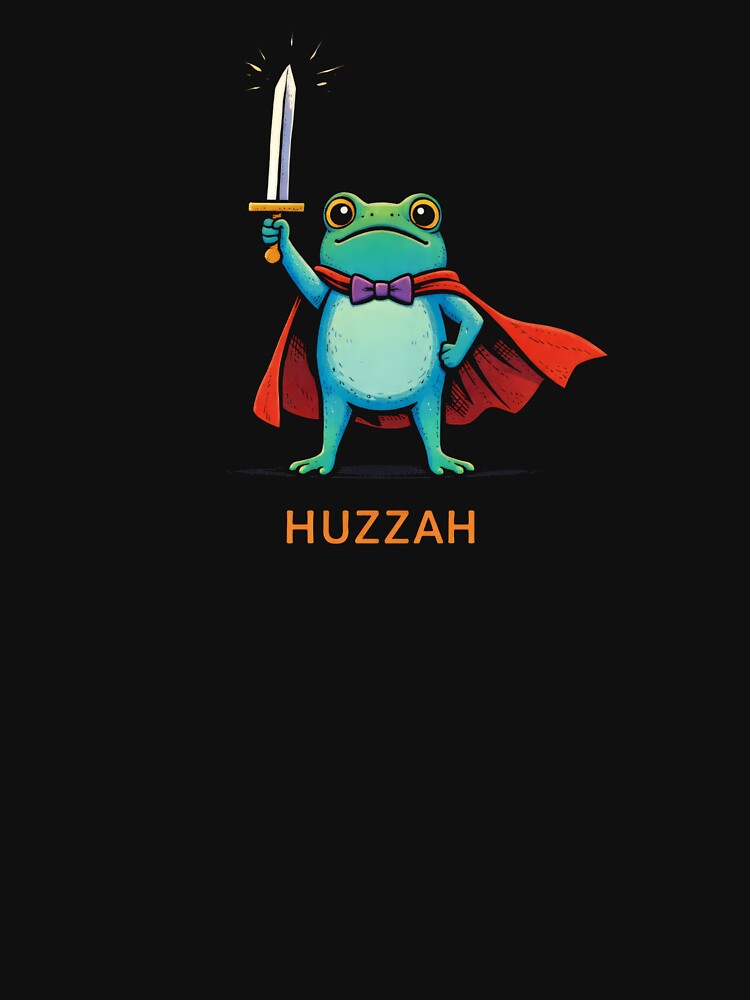 Huzzah Frog Knight – Cute Fantasy Frog With Sword | Funny Medieval Meme by PosiMCreations