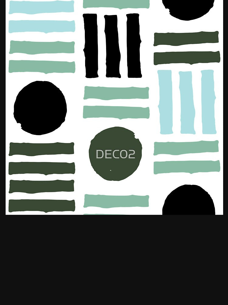 Mid-Century Modern Geometric in Black and Mint Green by DEC02