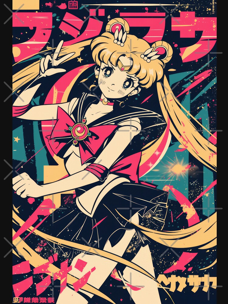 Sailor Moon Retro Warned Poster by AnimeArsenalPrints