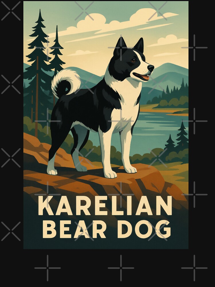 Karelian Bear Dog Poster Art by Flying Doggo