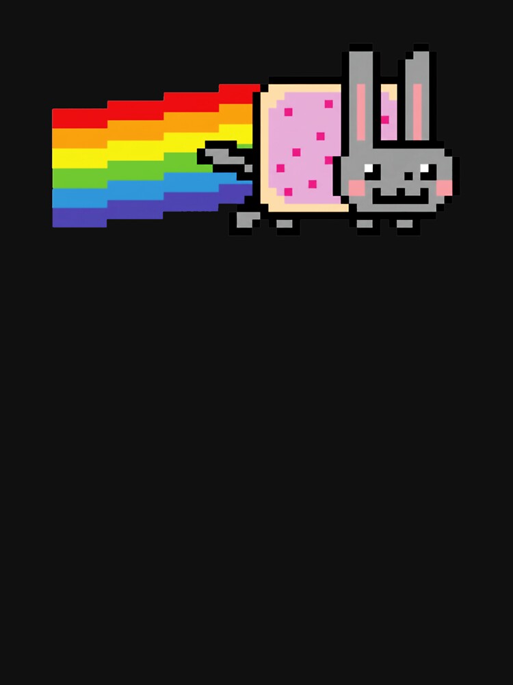 Pixel Rainbow Rabbit Retro 8 Bit Flying Bunny by JEFDodsonArt