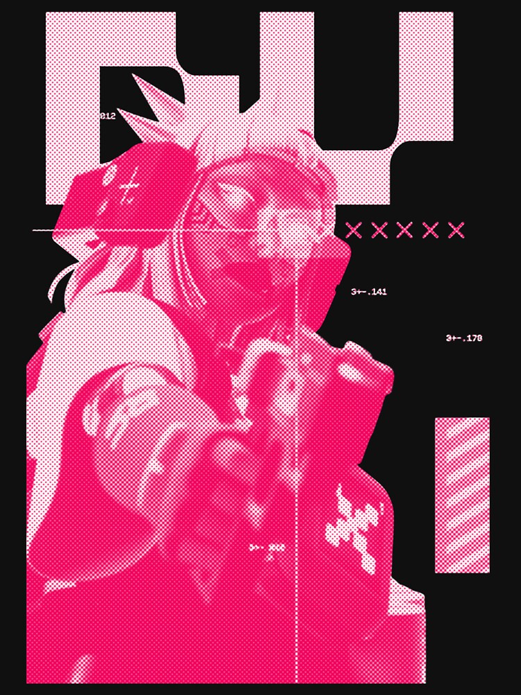 Glitch Neon Pink Glitch Sci-Fi Streetwear by tessaaxx