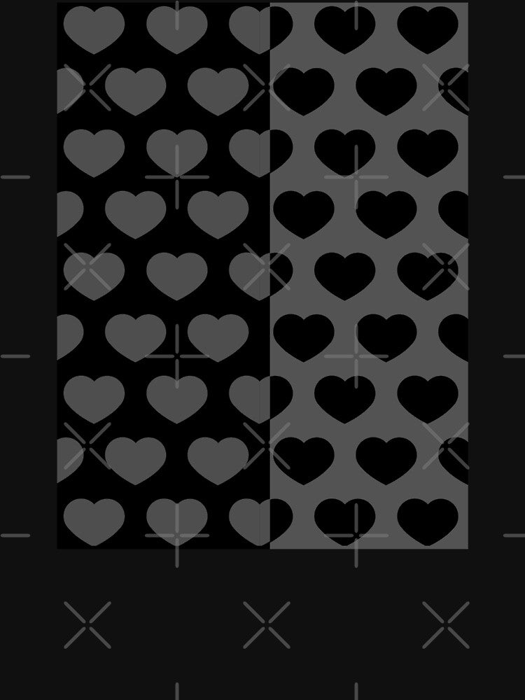 Kawaii Goth Black Hearts Duotone by sasyall