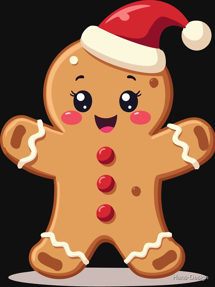 Kawaii Christmas Cookie - Sweet Gingerbread Cartoon Style by Hans-Design