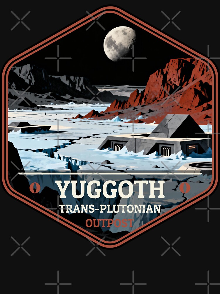 Yuggoth – Trans-Plutonian Outpost Vintage Travel Badge by GEEK-FACTORY-EU