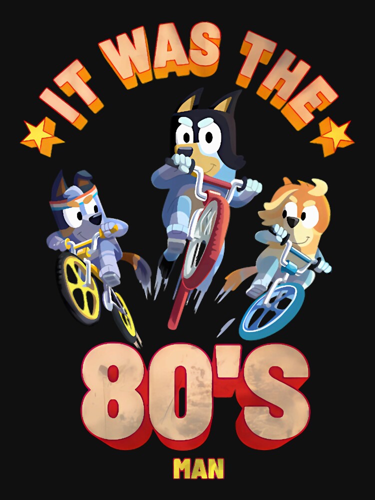 Bluey Dad Retro 80s Bicycle by reremama