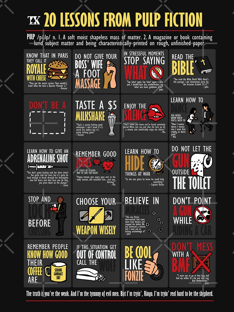 20 Lessons from Tarantino Pulp by TKsuited