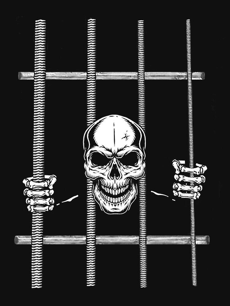 Behind 4 Strings. Skull Bassist. Skeleton Behind Bass Guitar Strings. by GuitarSwitch