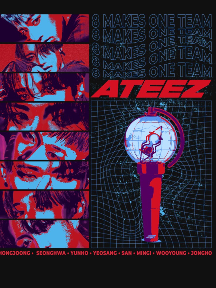 Ateez OT8 Retro Streetwear Inspired Design Classic by SophiJoly