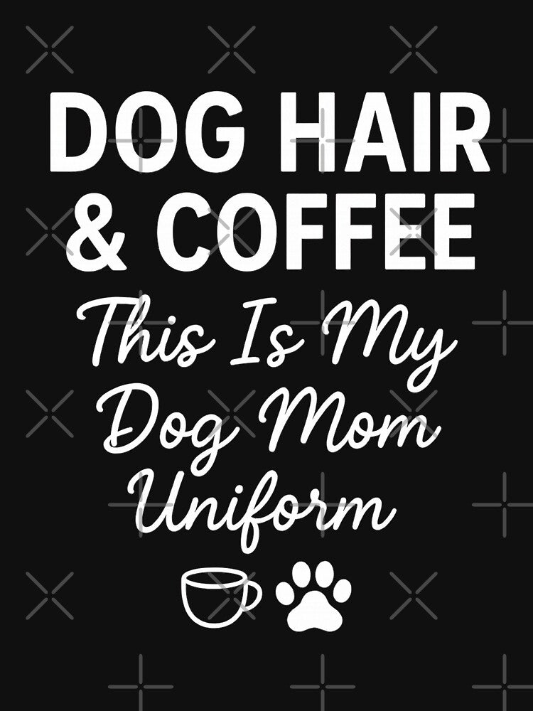 Dog Hair & Coffee Dog Mom Uniform Sticker – Funny Dog Lover Coffee Quote Design for Pet Moms & Trendy Aesthetic Gifts by Dimitrispoli