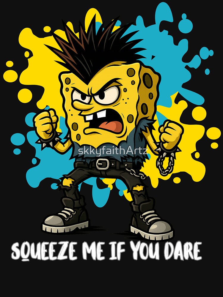 Squeeze Me If You Dare| SpongeBob Crewneck Tshirt by skkyfaithArtz