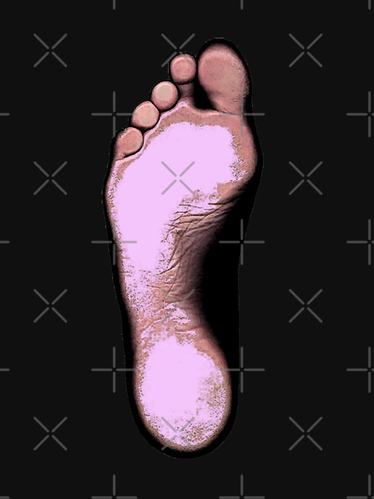 Pink foot in minimalist graphics by WRECZ