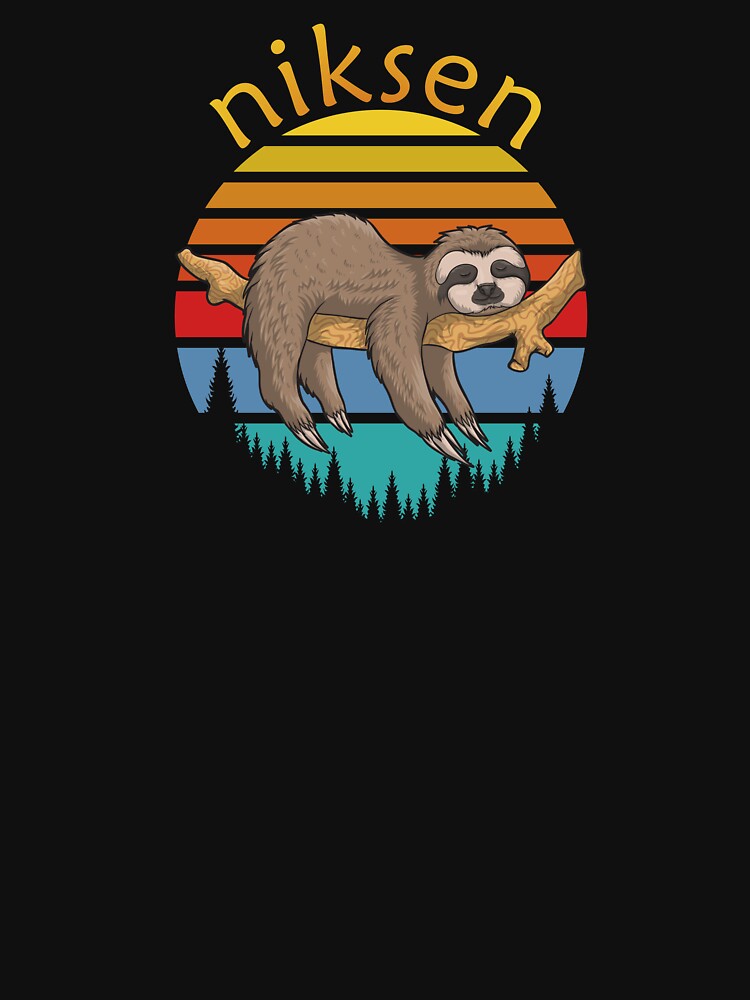 Niksen Dutch Concept Of Doing Nothing - Retro Sunset Sloth by phoxydesign