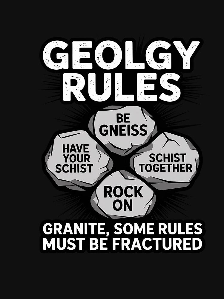Geologist Rules Be Gneiss Rock On  Geology Pun by CareTopping