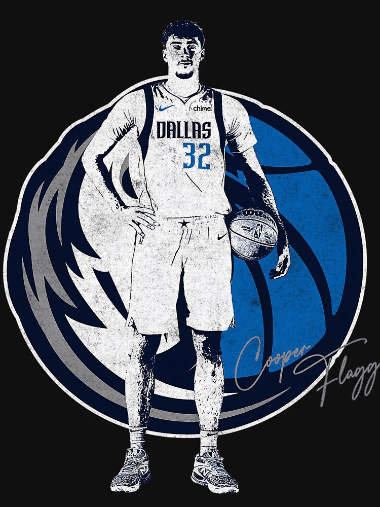 Cooper Flagg Dallas Mavericks No. 32 Official NBA Player Art by maslachfi