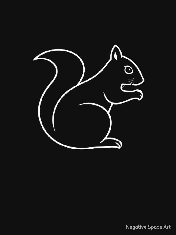 Playful Squirrel Silhouette | Bushy-Tailed Woodland Icon by Negative Space Art