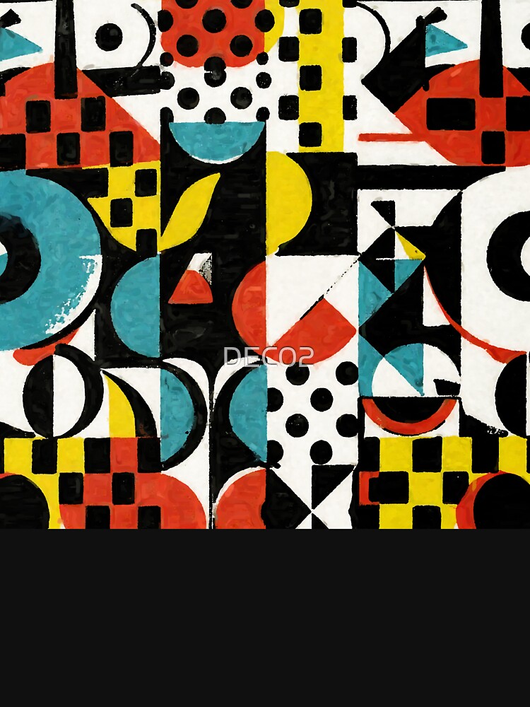 Mid-Century Modern Bauhaus Grunge Style Abstract Design by DEC02