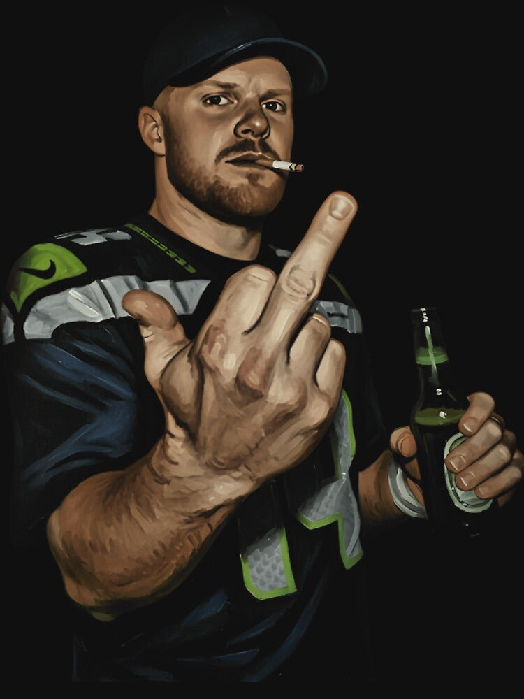 Meme Sam darnold Middle Finge bLACK 90s White by J-Mindful