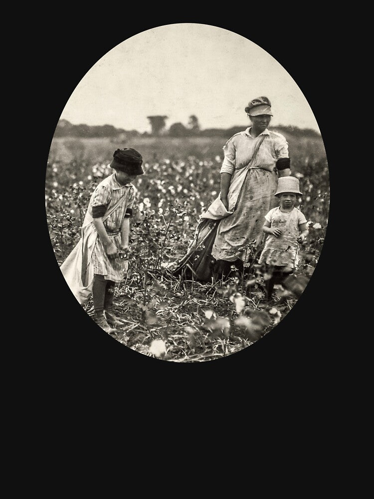 Mom, Children Oklahoma Cotton Field by lobodelnoir