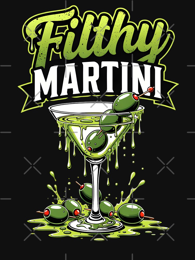 Filthy Martini: Bold Neon Olive Graphic Art by TshirtsOnline-