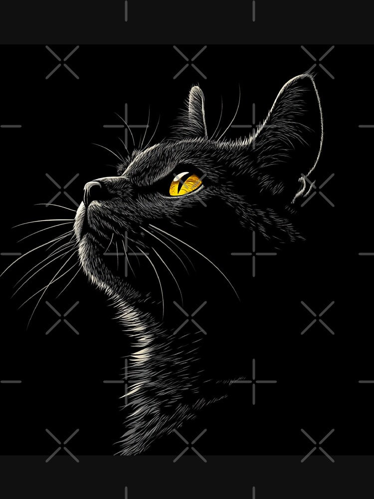 Black Cat Silhouette Yellow Eyes by GrinGalore