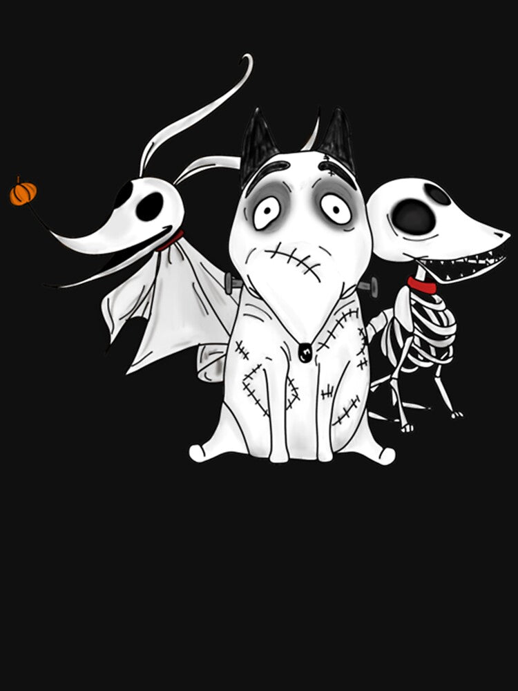 ZERO, SCRAPS and SPARKY dog Tim Burton Movies by grossandcolor