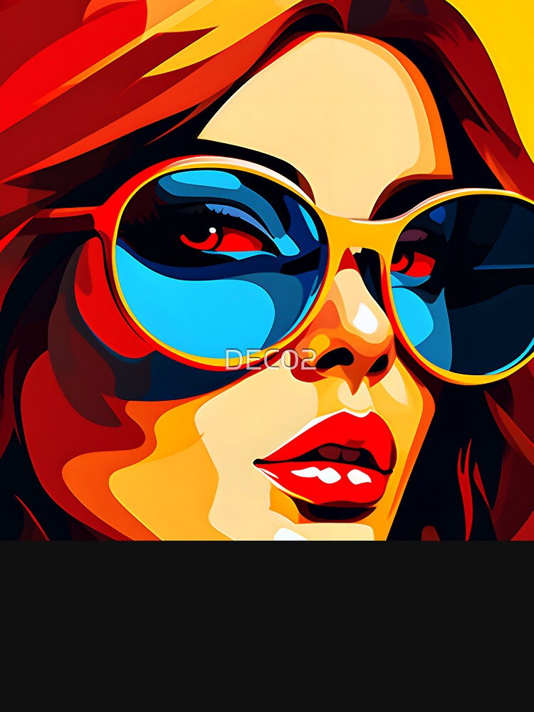 Pop Art Female With Sunglasses Comic Book Art by DEC02