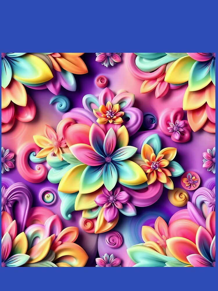 Dreamy 3D Pastel Floral Swirls Pattern by TheGaliyaStudio
