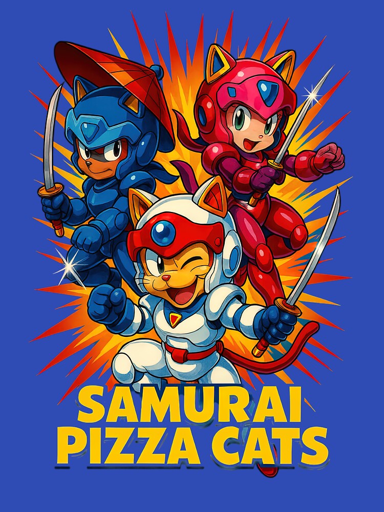 Samurai Pizza Cats Retro Anime HD by Retr0Tshirts