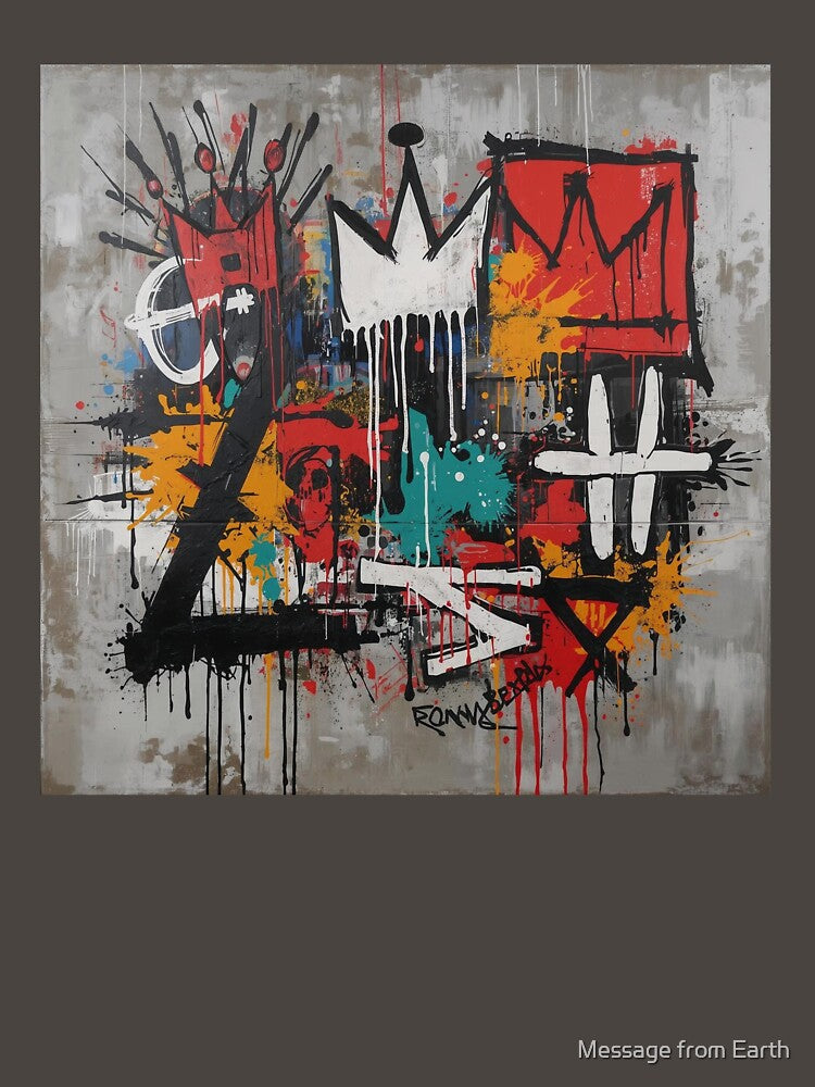 Urban Neo-Expressionist Graffiti - Crown and Chaos #2 by Message from Earth