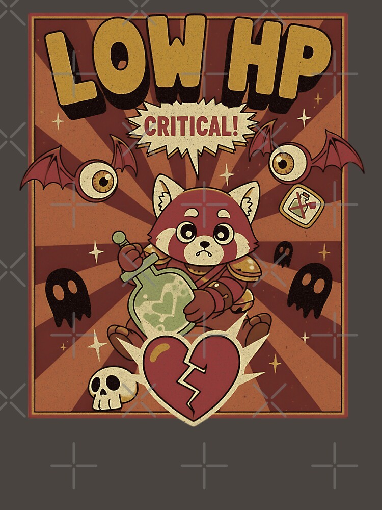 Low HP Critical! Retro Gaming Red Panda Art by AwesomeBeyondLimits