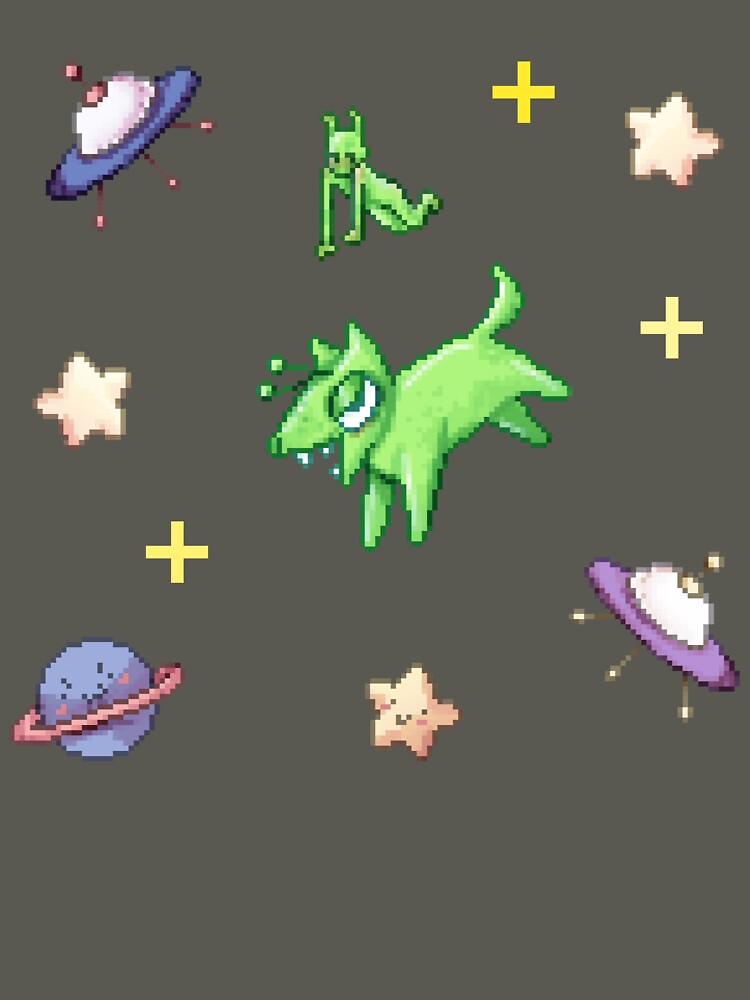 Cute Alien Pixel Pattern by Dhampyy