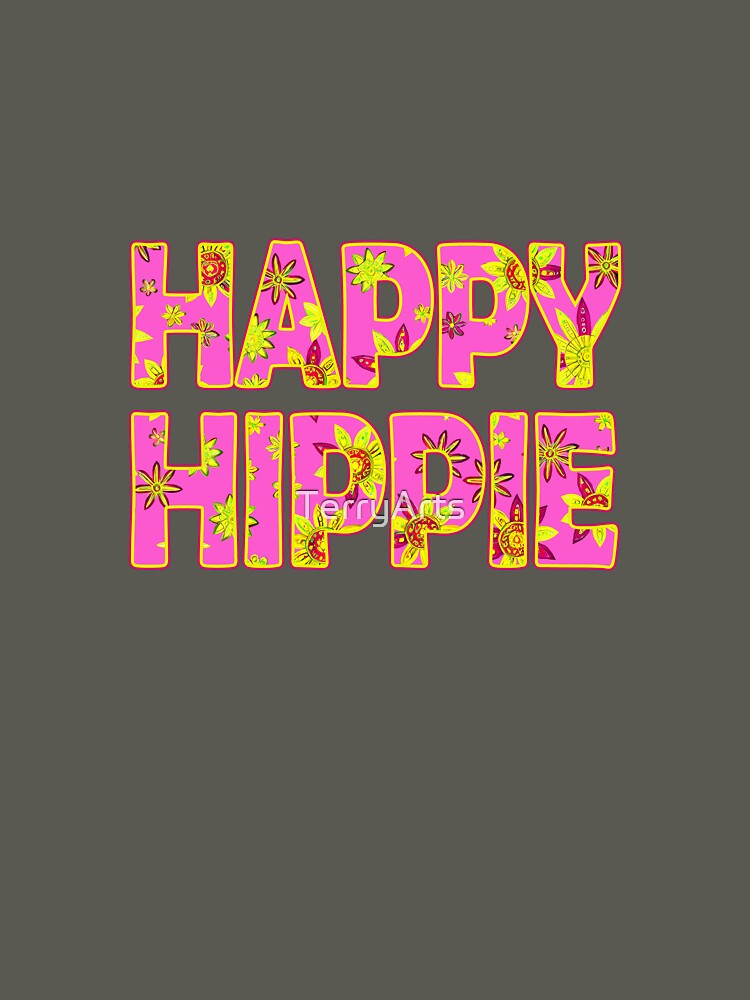 Happy Hippie Words Flower Power Free Spirit Hippie Vibes 2 of 4 by Beachy