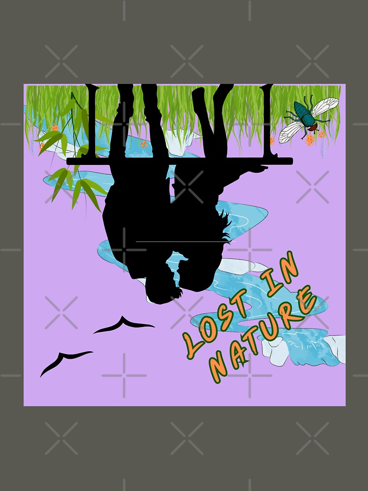 Lost in Nature – Peaceful Reflection Silhouette Art | Nature Lover Illustration by NilofaDesigns
